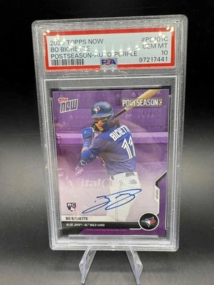 2020 Topps Now BO BICHETTE Postseason Purple #/25 RC ROOKIE AUTO PSA 10 SP JAYS - Image 1 of 2