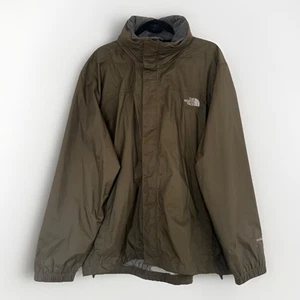The North Face Hyvent Full Zip Hooded Khaki Jacket Coat Mens XL - Picture 1 of 16