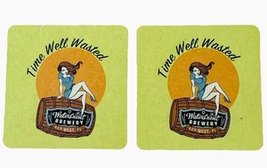 WATERFRONT BREWERY Key West FL Beer Coaster Brewery X2 Time Well Wasted Rare - Picture 1 of 1