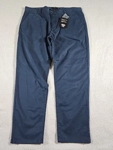 Under 5'10 Men's Core Stretch Chino Pants casual Preppy Academia Navy Blue 36x27 - Picture 1 of 11