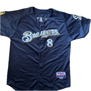 Ryan Braun Milwaukee Brewers 40th Anni Herren blau majestic genäht Gr. 50 - Bild 1 von 8