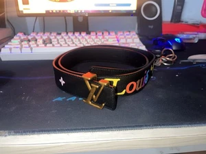 Louis Vuitton Ceinture LV New Wave Leather Belt 95/38 Used Authentic - Picture 1 of 5