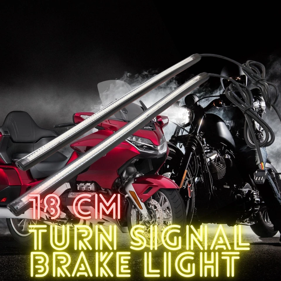 30cm Waterproof LED Turn Signal & Brake Light Strips for Honda Gold Wing, CBR - Image 1 of 4