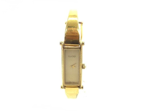 Orologio GUCCI 1500 Oro Bracciale Conchiglia Quadrante Cassa 24mm Donna Quarzo