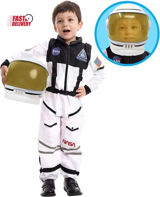 Astronaut Costume with Helmet, Space Suit for Toddler, Kids Astronaut Halloween - Image 1 of 4