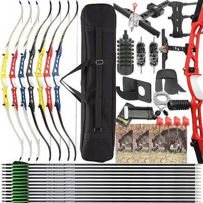 66" 68" 70" Takedown Recurve Bow Arrow Kit 14-40lb Archery Target Hunting Shoot - Image 1 of 4