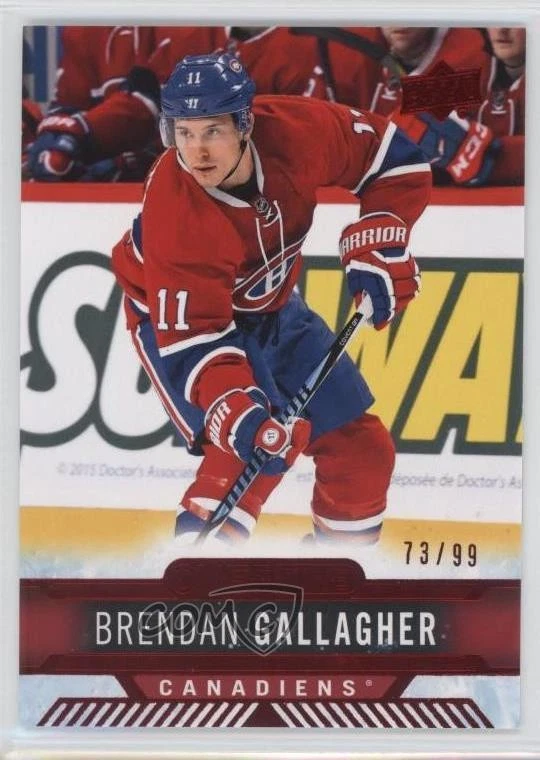 2017-18 Upper Deck Overtime Red Foil /99 Brendan Gallagher #16 - Image 1 of 2