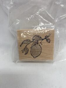 Club Scrap Rubber Stamps LEMON FRUIT HANGING TREE BRANCH LEAVES New