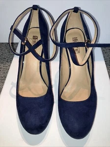 IDIFU Marine Wildleder 3-Zoll-Heels Größe 8,5 gekreuzte Riemen LN! Wunderschön! - Bild 1 von 9