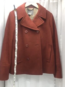 Chaquetón de Lana J Crew Nello Gori Color Piedra Rojo Talla 8 con Bolsillos/Botones - Imagen 1 de 6
