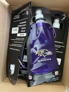 Baltimore Ravens 16 ounce Foldable Water Bottle - Pack of 12