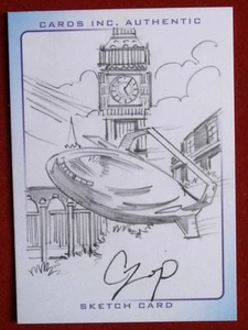 THUNDERBIRDS - SCARCE PENCIL SKETCH - THUNDERBIRD 2 by JOHN CZOP Cards Inc 2004 - Picture 1 of 2