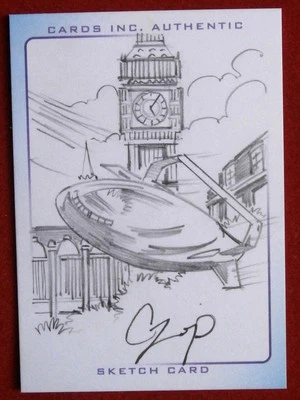 THUNDERBIRDS - SCARCE PENCIL SKETCH - THUNDERBIRD 2 by JOHN CZOP Cards Inc 2004 - Image 1 of 2