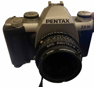 Pentax ZX-M 35mm SLR 50mm Pentax-A 1:2 Lens ( UNTESTED ) AS IS - Image 1 of 3