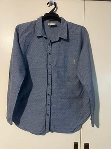 Womens KATHMANDU Blue Cotton L/S Shirt - Size 14 (T13) - Picture 1 of 4