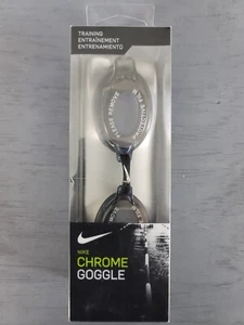 Nike Erwachsene Chrom Silikon Riemen weich flexibel UV blockierend Logo Schwimmbrille BK - Bild 1 von 6