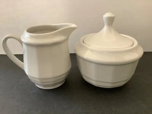 Home Trends TM White Lidded Sugar and Creamer Set - Picture 1 of 12