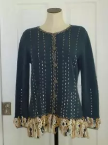 Cárdigan M con Borde de Crochet 100% Bebé Alpaca Arte para Usar Importaciones Peruanas Connection - Imagen 1 de 12