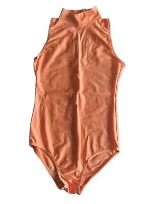 Age 12-13 Size 3a Orange Sleeveless High Neck Leotard Lycra USED Starlite Dance - Image 1 of 4