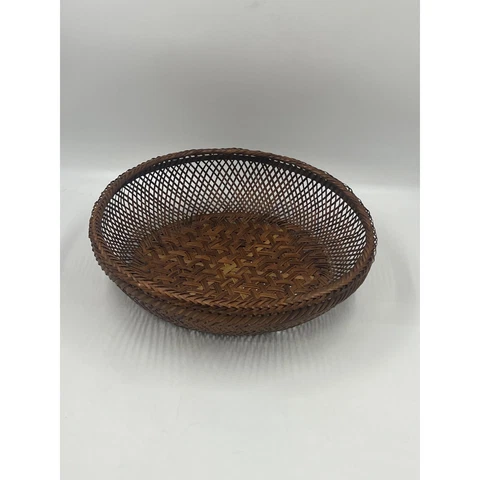 XL 17.5" Round Woven Wicker-Rattan Centerpiece/Wall Basket Cover