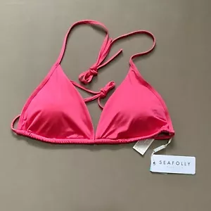 Seafolly Womens Swimwear Triangle Padded Strap Tie Size 12 Paradise Pink - Picture 1 of 6