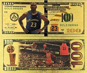 Michael Jordan 100 dollar gold-plated banknote Washington Wizards