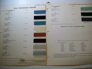 1953 Studebaker car auto DuPont Paint Chips set - Picture 1 of 1