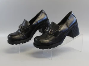 VTG LOWER EAST SIDE FAUX LEATHER PLATFORM CHUNKY SLIP ON LOAFERS WOMENS SZ 7.5W - Picture 1 of 6