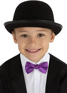 Smiffys 53121, Black Kids Victorian Bowler Hat, Unisex Children, One Size - Picture 1 of 1