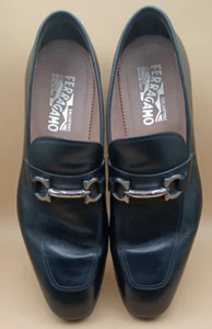 Salvatore Ferragamo LC 73774 Black Loafers Rubber Soles SZ 9 - Picture 1 of 13