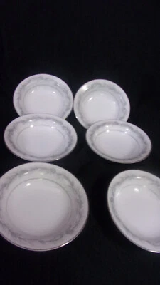 [Set Of 6] Style House Fine China "Duchess" PINE CONES 5.5" Dessert Bowls - Image 1 of 4