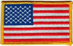 American Flag Patch USA United States Set of 2 Embroidered Iron (2" x 3 1/4" in) - Picture 1 of 2
