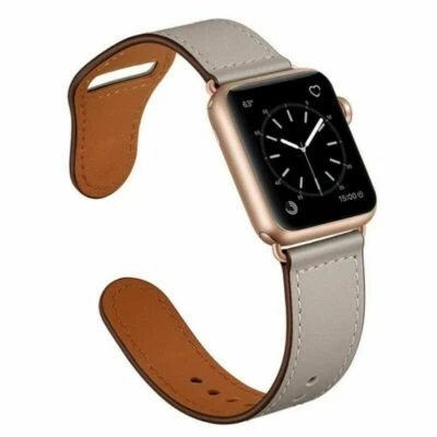 Leather Apple Watch Band Strap for Apple iWatch Series 9 8 7 6 5 4 3 41/45/49mm - Image 1 of 4