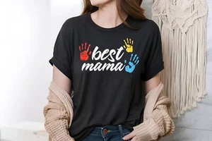 Best Mama Shirt, Handprint Mother’s Day Shirt, Best Mom Appreciation Shirt, Best - Picture 1 of 12