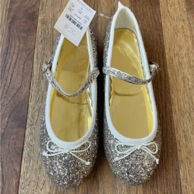 Crewcuts Gold Glitter Maryjanes Girls Sz 4 NWT Dress Shoe Flower Girl Wedding - Image 1 of 4