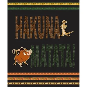 The Lion King Collection - Hakuna Matata Panel 36" Cotton Fabric Panel - Picture 1 of 1