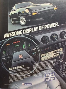 Datsun 280-ZX Nissan Sports Car Mancave 1980's Vintage Print Ad 1983 - Picture 1 of 2