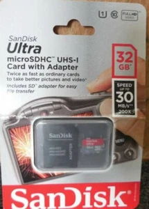NEW SanDisk Ultra micro UHS-I Card SDHC Card 32GB with Adapter - Picture 1 of 1