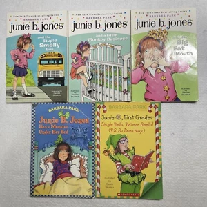 Lot of 5 Junie B. Jones Books Barbara Park 1 2 3 Has a Monster First Jingle Bell - Picture 1 of 16