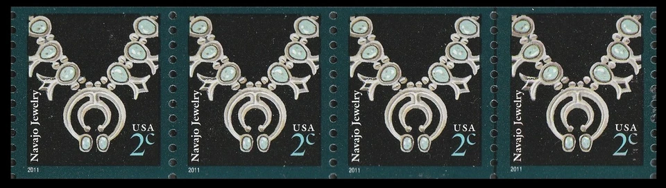 US 3758B Navajo Jewelry 2c coil strip 4 MNH 2011 - Image 1 of 1