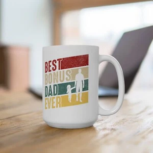 Mejor taza de café de papá de bonificación regalo de cumpleaños para padrastro taza de cerámica - Imagen 1 de 15
