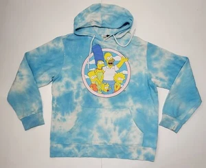 Mad EngineThe Simpsons Mens Hoodie Sweater Large Blue Tie Dye   - Picture 1 of 10