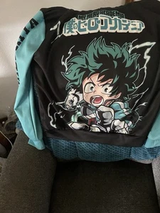 Deku My Hero Academia Anime Hoodie Black and Green, Unisex, Medium - Picture 1 of 5