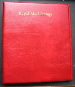 NICE ROYAL MAIL STAMP 4 RING BINDER IN RED, NO PAGES IN GOOD USED CONDITION - Picture 1 of 4