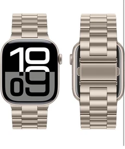 Watch Band For Apple Watch Series 10 9 8 7 6 SE 5 4 Stainless steel link band - Picture 1 of 6