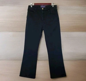 NYDJ Jeans Women's 10 Black High Rise Rhinestone Studded Pockets Straight Denim  - Picture 1 of 10