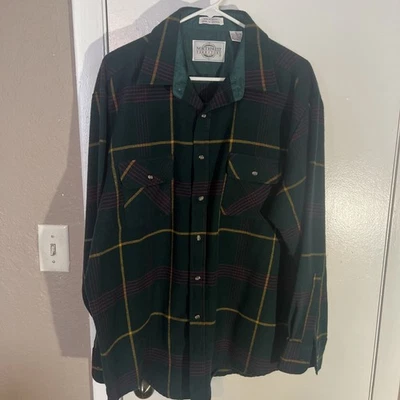 Northwest Territory VTG Flannel Mens XL  Dark Green Plaid 91’ - Image 1 of 4
