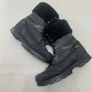 Lauren Ralph Lauren Womens 8B Quinta Winter Boot Triple Black Leather Shearling - Bild 1 von 11