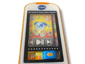 VTech Touch and Swipe Baby Phone Kids Cellphone Toy Touchscreen - Orange Tested  - Picture 1 of 3