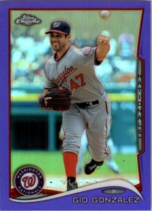 2014 Topps Chrome Purple Refractors #195 Gio Gonzalez - Picture 1 of 2